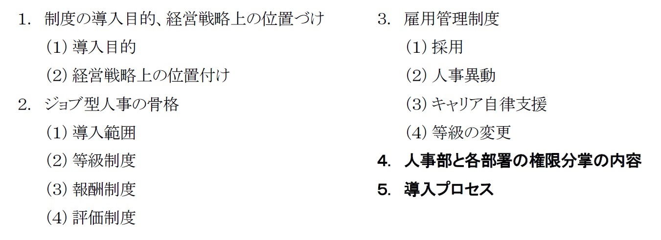 ジョブ型人事指針の構成