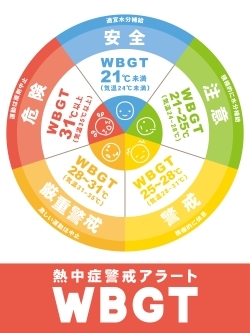 暑さ指数（WBGT）と熱中症による搬送者数の関係