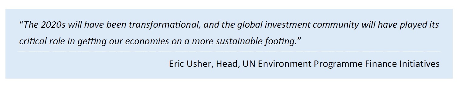 Eric Usher, Head, UN Environment Programme Finance Initiatives