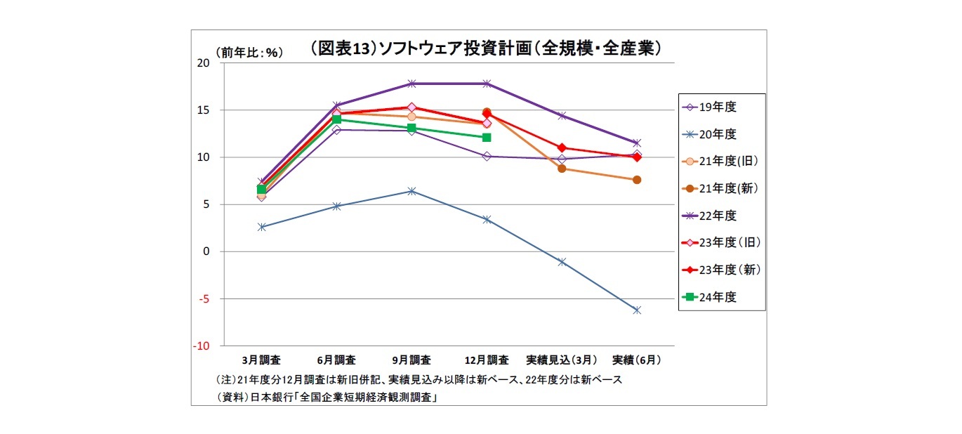 （図表13）ソフトウェア投資計画（全規模・全産業）