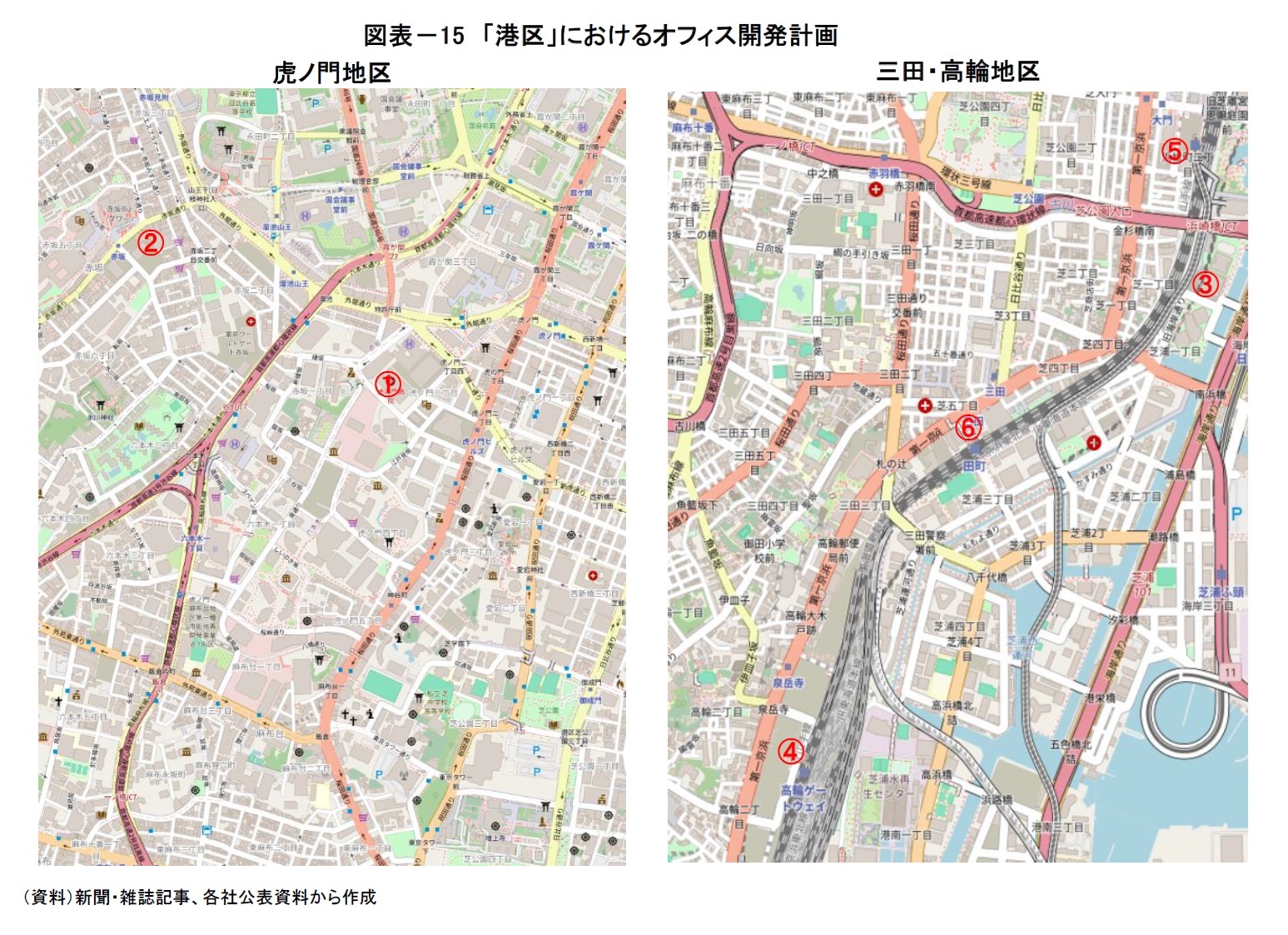 図表－15　「港区」におけるオフィス開発計画