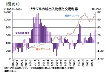 （図表6）ブラジルの輸出入物価と交易利得