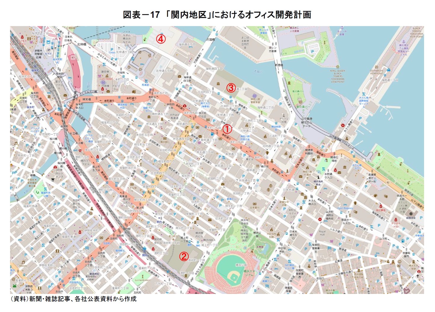 図表－17　「関内地区」におけるオフィス開発計画