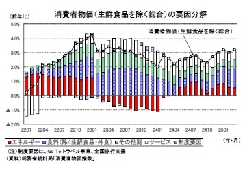 消費者物価（生鮮食品を除く総合）の要因分解