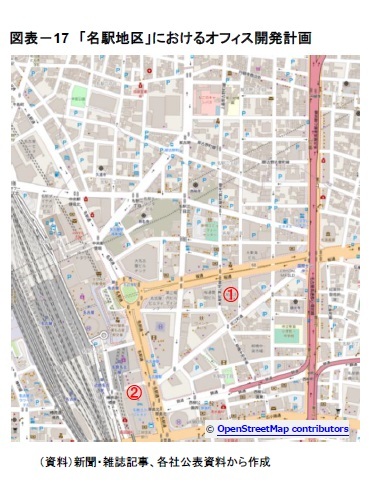 図表－17　「名駅地区」におけるオフィス開発計画