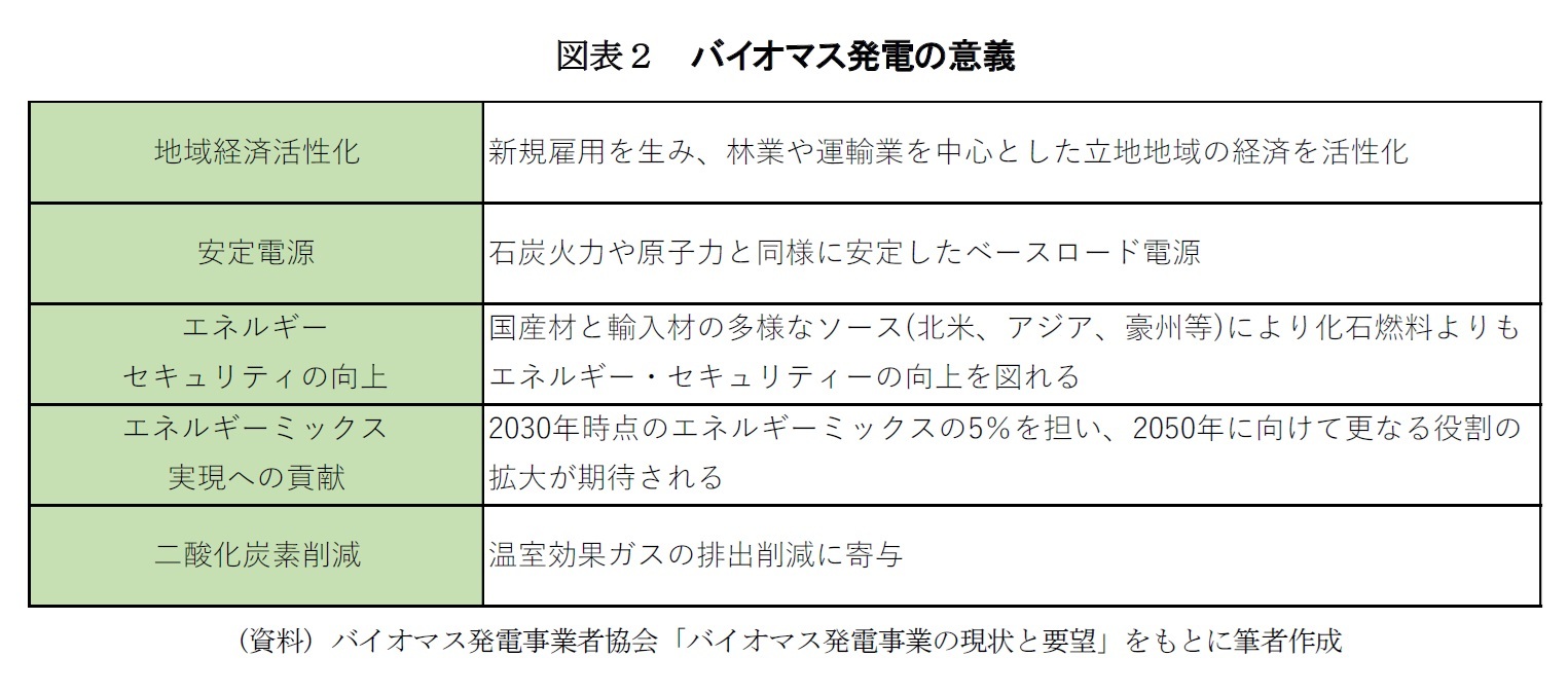 図表２　バイオマス発電の意義
