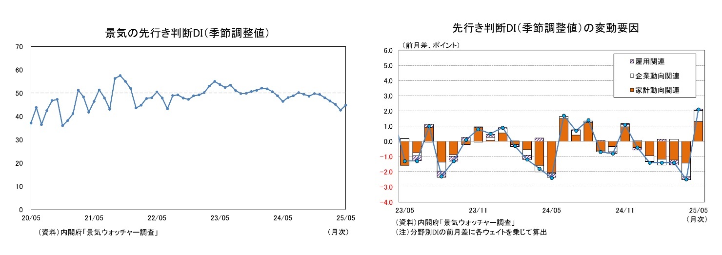 景気の先行き判断DI（季節調整値）/先行き判断DI（季節調整値）の変動要因