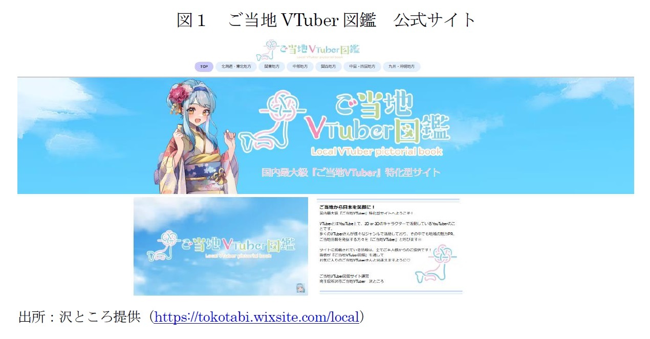 図１　ご当地VTuber図鑑　公式サイト