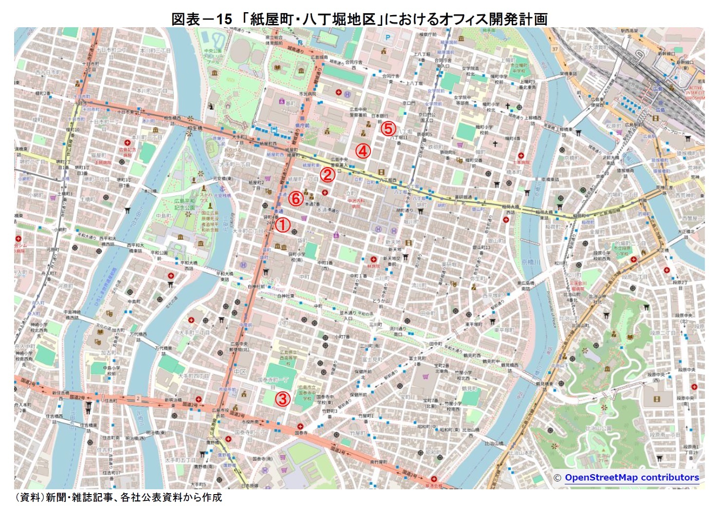 図表－15　「紙屋町・八丁堀地区」におけるオフィス開発計画