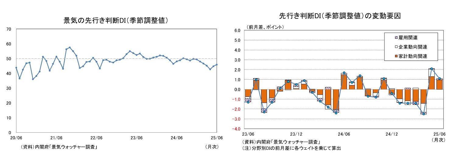景気の先行き判断DI（季節調整値）/先行き判断DI（季節調整値）の変動要因