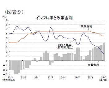 (図表9)インフレ率と政策金利