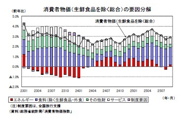 消費者物価(生鮮食品を除く総合)の要因分解