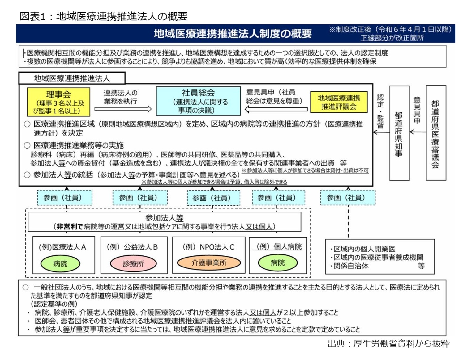 図表1：地域医療連携推進法人の概要