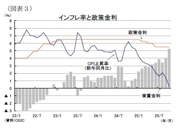 (図表3)インフレ率と政策金利