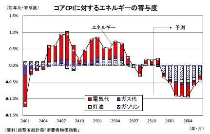 コアCPIに対するエネルギーの寄与度