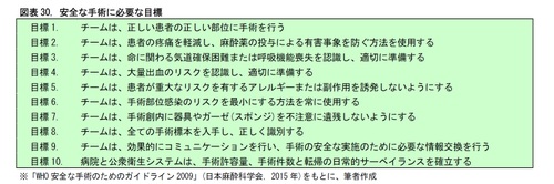 図表30. 安全な手術に必要な目標