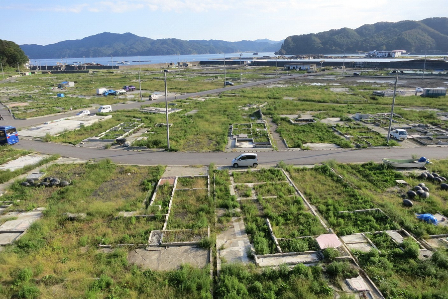 がれきの撤去された大槌町の様子