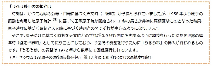 「うるう秒」の調整とは