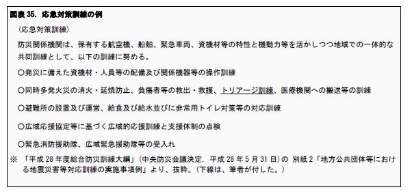 図表35. 応急対策訓練の例